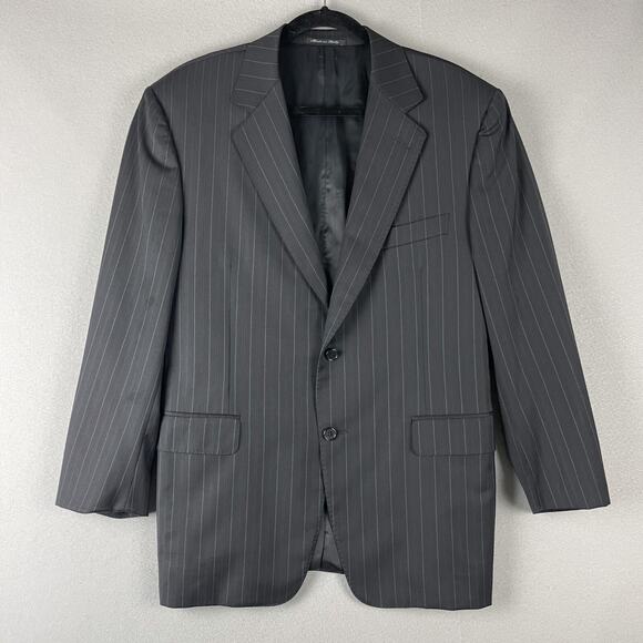 Canali Other - Canali Wool Blazer Sport Coat Mens 38R Black Striped 2 Button Italy Made Career
